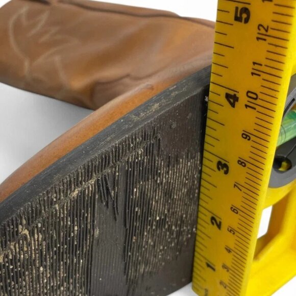 Durango Carmel Brown Leather Biker Western Cowboy Biker Boots Men's 9.5 D - Picture 10 of 14